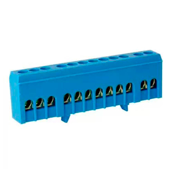 Шина TS-0609H 12 way в синем корпусе Энергия, 10 шт - Электрика, НВА - Щитки и аксессуары для монтажа - Шины нулевые - . Магазин оборудования для автономного и резервного электропитания Ekosolar.ru в Белогорске