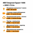 ИБП Энергия Гарант 1000 + Аккумулятор S 75 Ач - 12В (600Вт - 68мин) - ИБП и АКБ - ИБП для котлов - . Магазин оборудования для автономного и резервного электропитания Ekosolar.ru в Белогорске