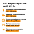 ИБП Энергия Гарант 750 + Аккумулятор S 55 Ач - 12В (450Вт - 67мин) - ИБП и АКБ - ИБП для котлов - . Магазин оборудования для автономного и резервного электропитания Ekosolar.ru в Белогорске