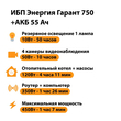 ИБП для котла Энергия Гарант 750 + Аккумулятор 55 Ач 12 В (450Вт - 67мин) - ИБП и АКБ - ИБП для котлов - . Магазин оборудования для автономного и резервного электропитания Ekosolar.ru в Белогорске