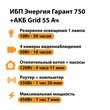 ИБП для котла Энергия Гарант 750 + Аккумулятор Grid 55 Ah 12 v (450Вт - 67мин) - ИБП и АКБ - ИБП для котлов - . Магазин оборудования для автономного и резервного электропитания Ekosolar.ru в Белогорске