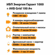 ИБП для котла Энергия Гарант 1000 + Аккумулятор Grid 100 Ah 12 v (600Вт - 91мин) - ИБП и АКБ - ИБП для котлов - . Магазин оборудования для автономного и резервного электропитания Ekosolar.ru в Белогорске